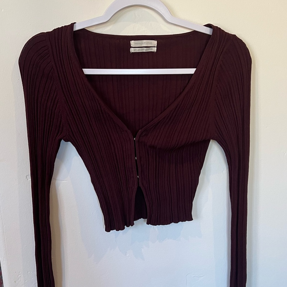 Urban Outfitters Burgundy Ribbed Women's Top